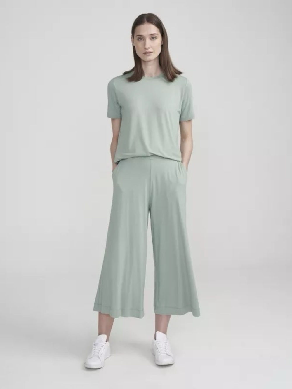 NWT Holebrook Sweden Pants Alice Culotte Cropped Wide Leg Jersey Viscose Sz XS